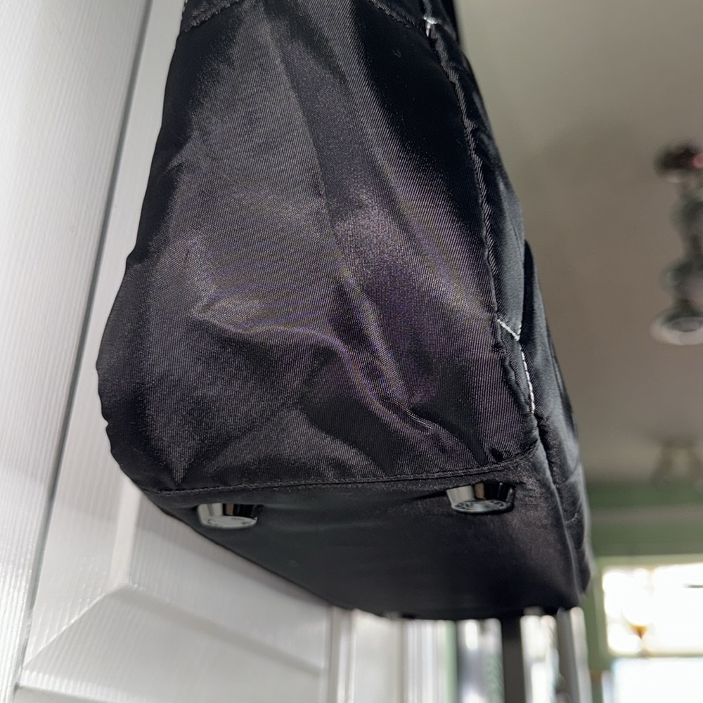 Lug Winger Black Hobo Bag With Silver/Geo Grid Flora Grey Large Crossbody Bag - Picture 8 of 14